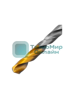Сверло спиральное по металлу Denzel 7,0 x 109мм, Р6М5, Golden Tip
