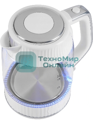Чайник электрический Vitek VT-WK1059 1.7л. 2200Вт белый корпус: стекло/пластик