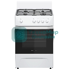 Плита газовая Darina C 1001 W белый/черный, конфорок 4 шт, духовка 50 л, 60 см x 85 см x 60 см