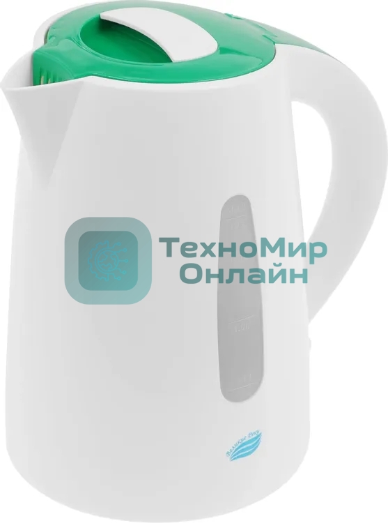 Чайник электрический Великие Реки Томь-1 белый/зеленый