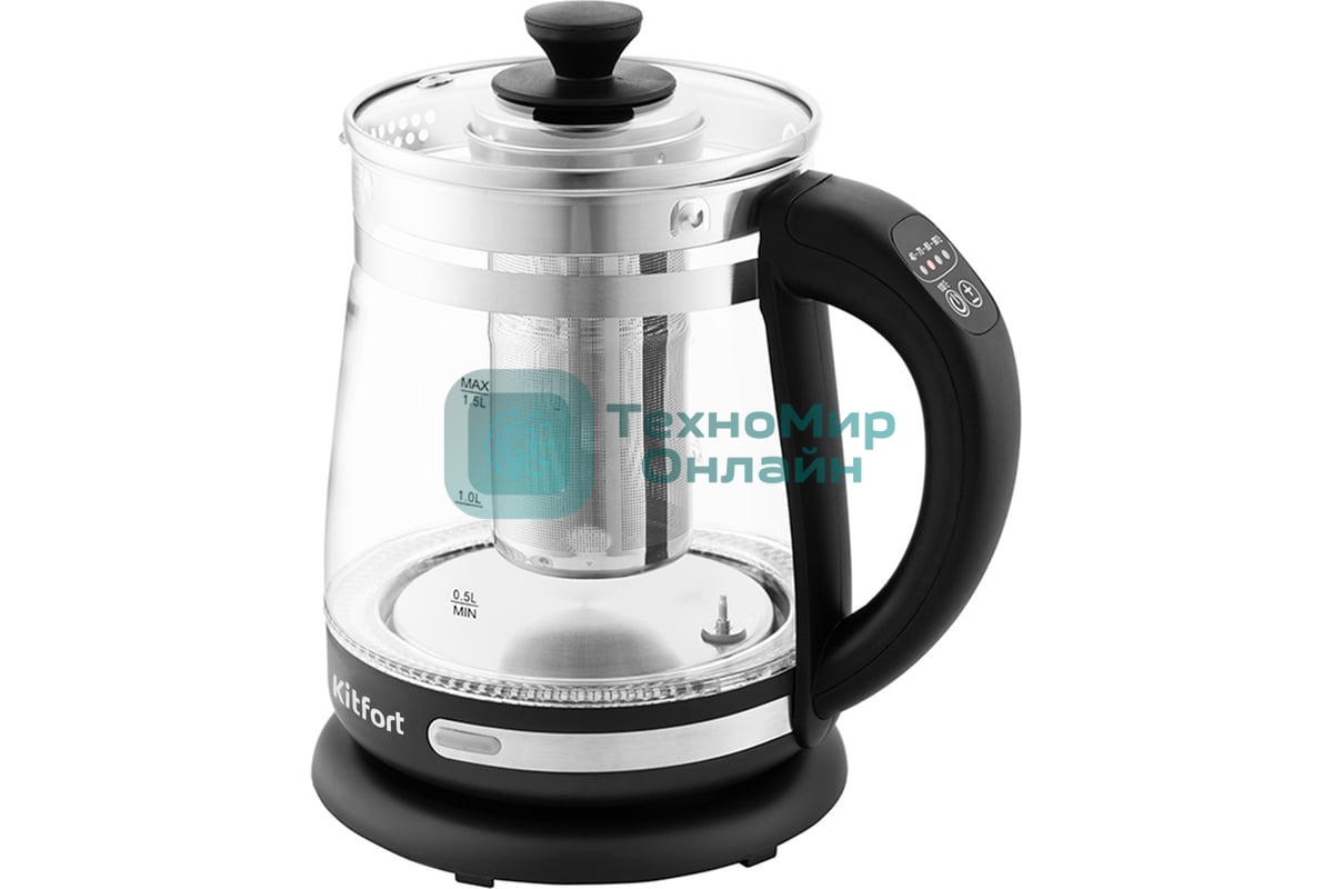 Чайник электрический Kitfort КТ-656 Мощность: 1850–2200 Вт.Ёмкость: 1,5 л