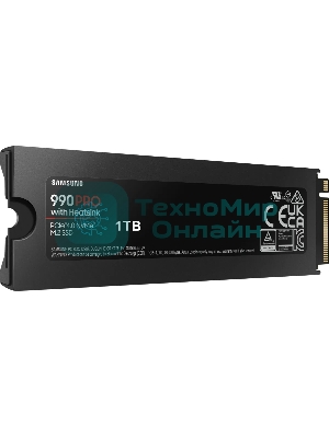 Накопитель SSD Samsung 990 PRO, 1000Gb, PCIe 4.0 x4, M.2 2280, NVMe, R/W 7450/6900, с радиатором