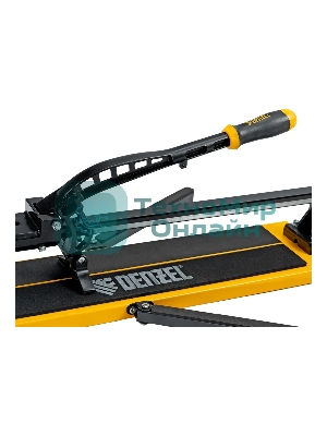 Плиткорез рельсовый Denzel 600х16мм, каретка на подш., стальная станина, усил. рукоятка-пенал