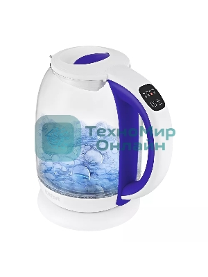 Чайник электрический Kitfort КТ-6140-1 1.7л. 2200Вт белый/фиолетовый