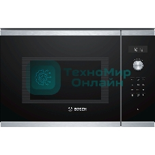 Встраиваемая микроволновая печь Bosch BEL554MS0 нержавеющая сталь/черный, 25 л, 900 Вт, переключатели - поворотный механизм/сенсор