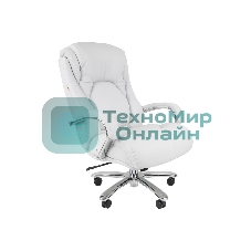 Кресло офисное Chairman 402 белый, кожа Россия