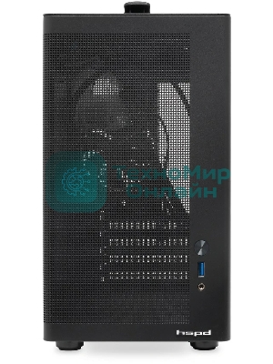 Компьютерный корпус без блока питания HSPD M210, Mesh Mid Tower, черный, 0.7 SPCC, 1x90мм mATX, mITX 140/280/150мм 1x2.5