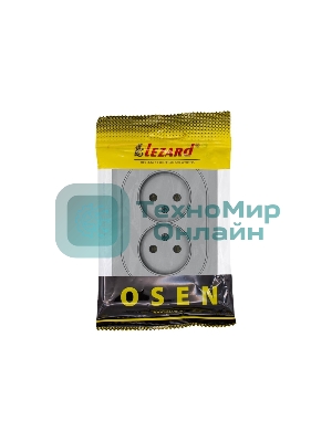 Розетка 2-м LEZARD СП OSEN без заземл. ПБТ, механизм, серый матовый 743-7400-128B