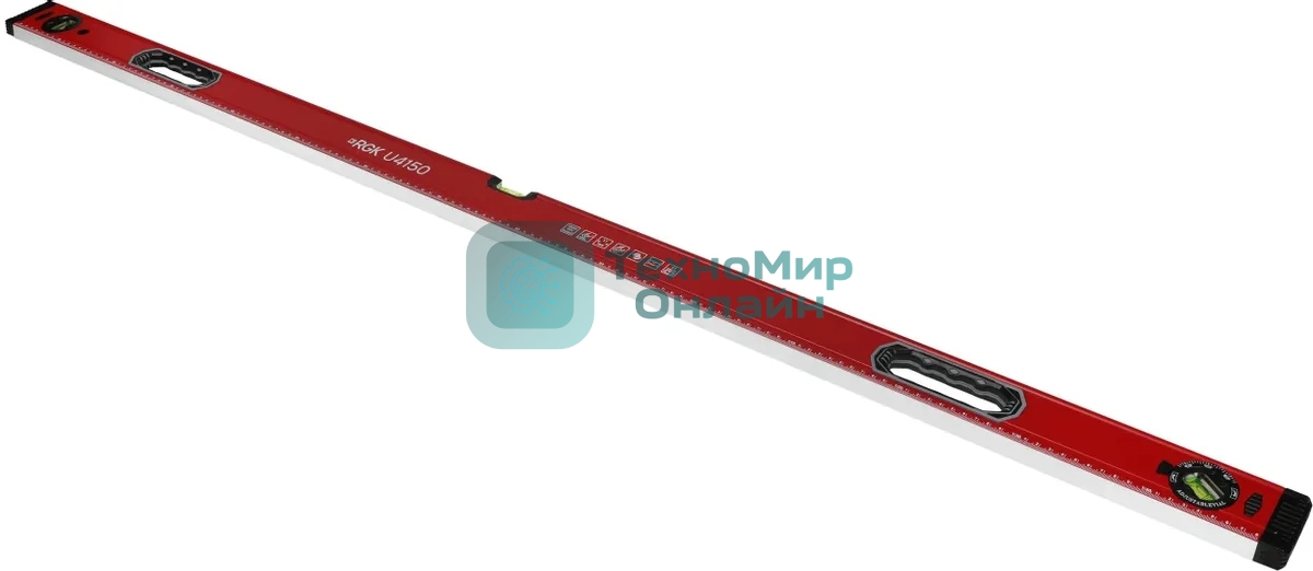 Уровень RGK U4150 пузырьковый 3глаз. магнит. красный (776073)