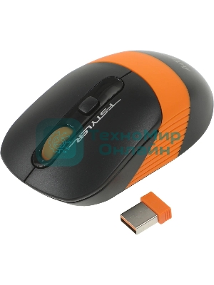 Мышь беспроводная A4Tech Fstyler FG10S черный/оранжевый, 2000 dpi, радиоканал, USB, кнопки - 4