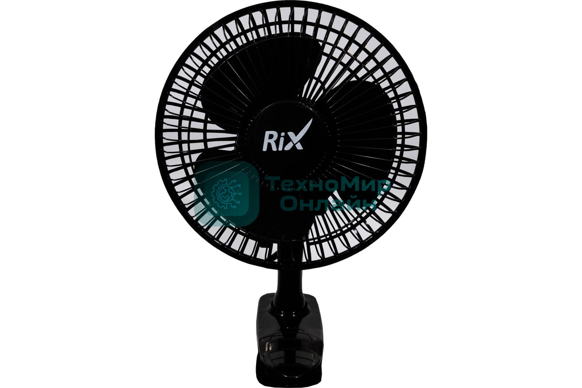 Вентилятор Rix RDF-1500WB чёрный, настольный, 15 Вт, 2 скорости, 15 см