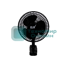 Вентилятор Rix RDF-1500WB чёрный, настольный, 15 Вт, 2 скорости, 15 см