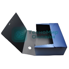 Папка архивная на резинке Silwerhof Perlen 311915-74 полипропилен 1мм корешок 100мм A4 синий металлик