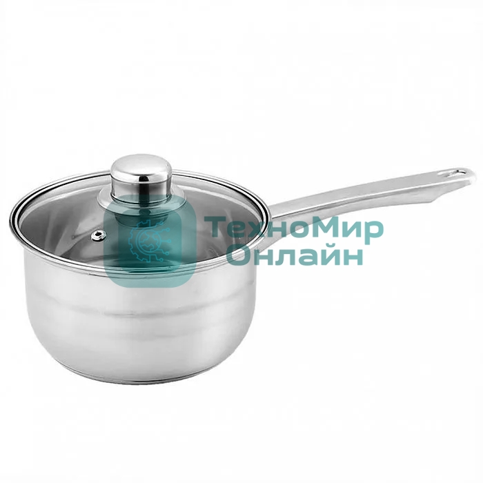 Ковш WEBBER BE-155/2 из нерж стали со стеклянной крышкой (d=16; 1.9 л) (12)