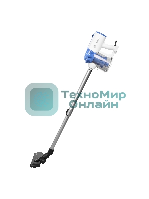 Пылесос вертикальный BBK BV2512 белый/синий, питание от сети, 100 Вт, уборка сухая, пылесборник 0.5 л