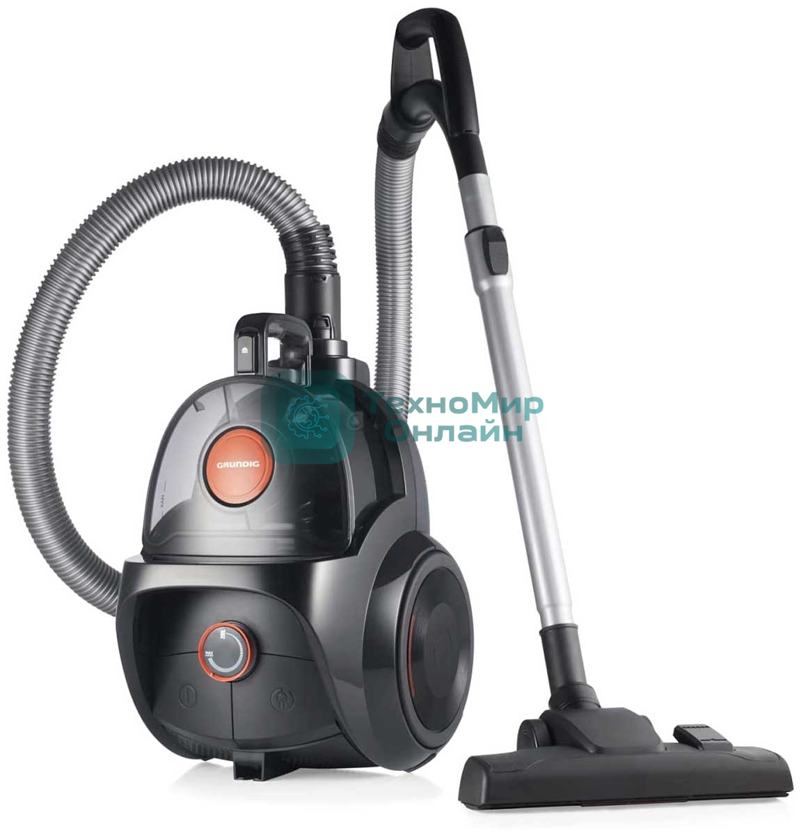 Пылесос Grundig VCC 7170 ECO черный, 185/750 Вт, уборка сухая, пылесборник контейнер 2.7 л