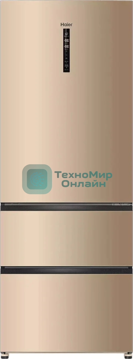 Холодильник Haier A4F742CGGU1 золотистый трехкамерный 277/129л морозилка снизу, No Frost