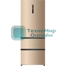 Холодильник Haier A4F742CGGU1 золотистый трехкамерный 277/129л морозилка снизу, No Frost