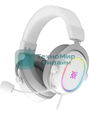 Гарнитура Defender Halo белый, проводная, подсветка