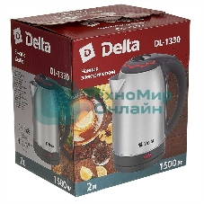 Чайник электрический Delta DL-1330 нерж с красным