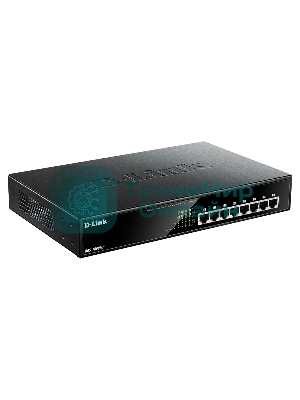 Коммутатор D-Link DL-DGS-1008MP/B1A, 8×1 Гбит/с, неуправляемый