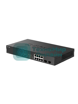 Коммутатор D-Link DGS-1010P/B1A, 8×1 Гбит/с + 2×1 Гбит/с SFP, неуправляемый