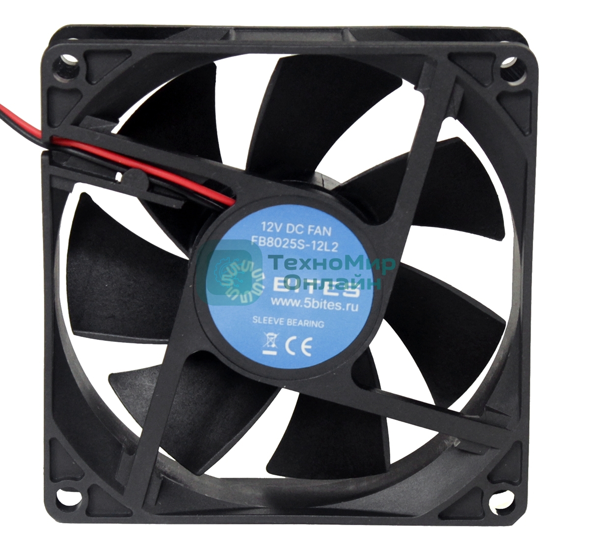 Вентилятор для корпуса 5bites FB8025S-12L2 черный, 80 x 80 мм, 2000 об/мин, 23 дБ, 2 pin