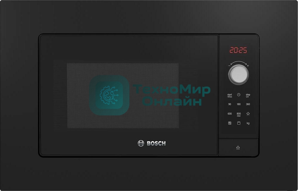 Встраиваемая микроволновая печь Bosch BEL653MB3 черный, 25 л, 800 Вт, переключатели - поворотный механизм/сенсор