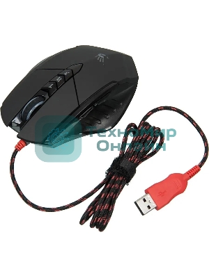 Мышь проводная A4Tech Bloody V7 черный, 3200 dpi, USB Type-A, кнопки - 8