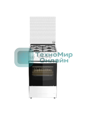 Плита газовая Darina 1B GM 341 107 W белый/черный, конфорок 4 шт, духовка 50 л, 50 см x 85 см x 56 см