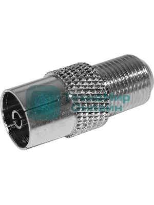 Переход гнездо F-гнездо TV. Коаксиальный переходник F на TV гнездо, никелированный сплав меди