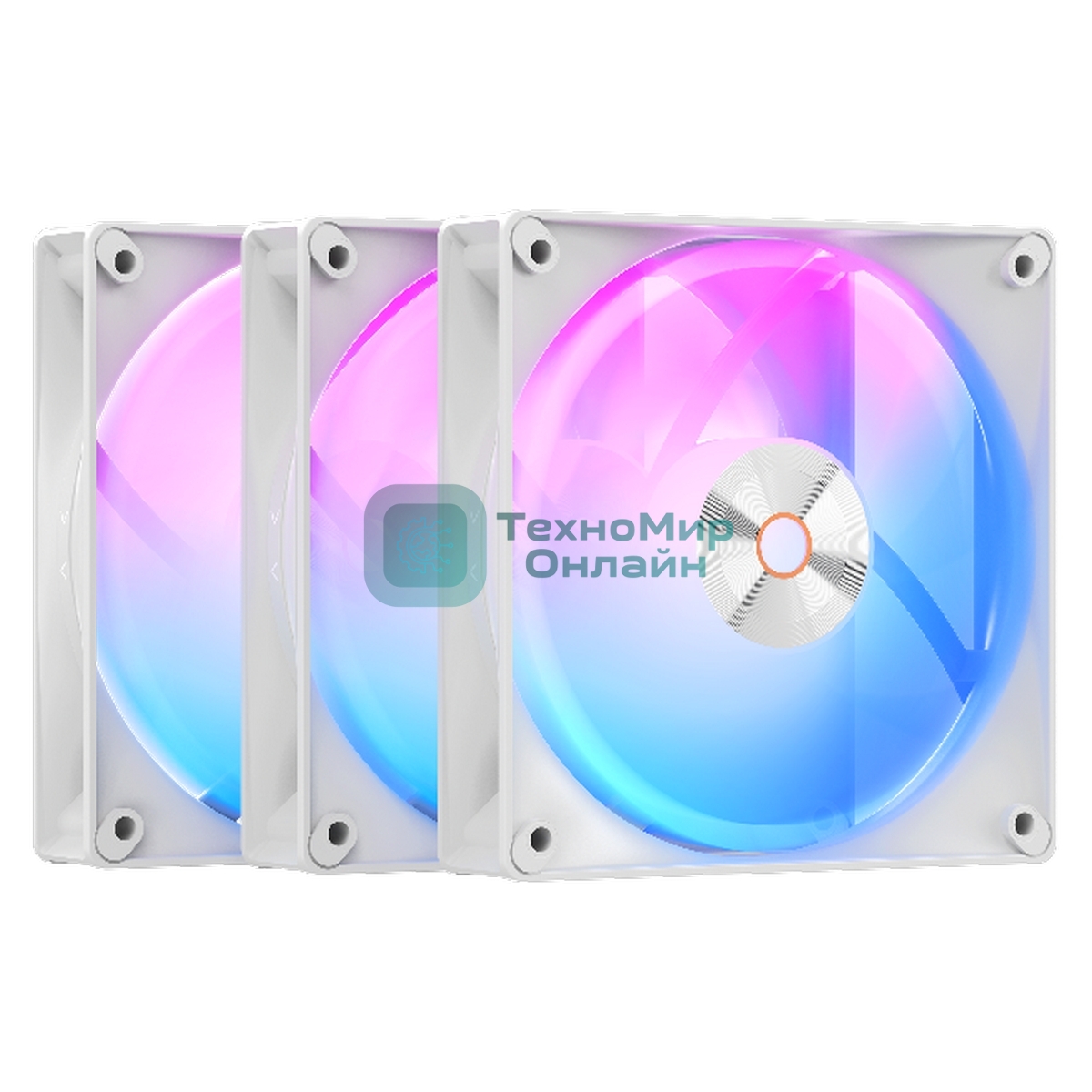 Вентилятор для корпуса Ocypus Delta F12 WH 3 IN 1, 120x120x25мм, 4-PIN PWM, 500-2000 RPM, 29 DBA MAX, HYDRO BEARING