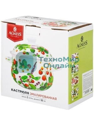 Кастрюля эмалированная AGNESS 934-561 ФРУКТОВАЯ КОРЗИНА 2.0 л