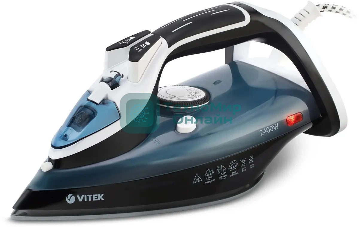 Утюг Vitek VT-8304 2400 Вт черный/белый/синий