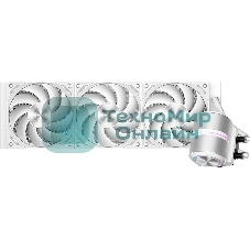 Система охлаждения Water Cooling System PCCooler DE360 Pro WH (300W, 360мм, White, ARGB Pump, Fans: 3x120мм, 86.73CFM, 32dBA, 2200RPM/Pump height 57мм, 28dBA, 3200RPM, Rad thickness 27мм/S: 1851, 1700, 1200, 115X, AM5, AM4, AM3)