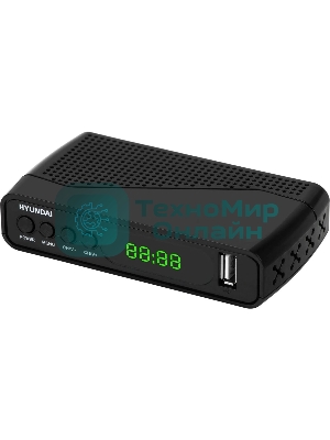 Приставка для цифрового ТВ Hyundai H-DVB500 черный, DVB-T2, DVB-T, DVB-C, HDMI, USB 2.0 х2