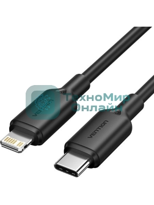 Кабель Vention USB 2.0 CM/Lightning 8M для iPad/iPhone 3A - 1м. черный