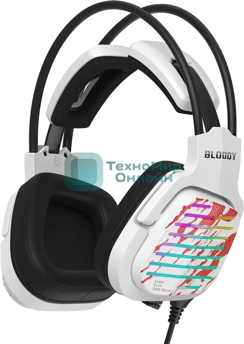 Гарнитура Bloody G565 белый, проводная, USB, подсветка