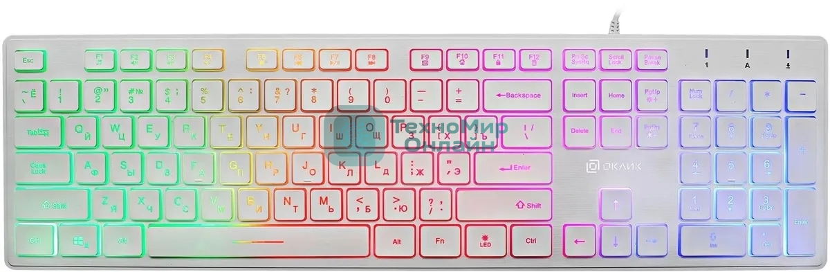 Клавиатура Oklick 550ML проводная, USB Type-A, белый