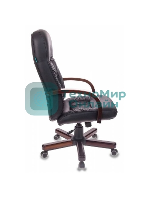 Кресло Бюрократ T-9908/WALNUT черный, кожа