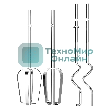 Миксер Delta LUX DE-7700 белый с бордовым : 400 Вт,4 насадки,5 скоростн.режимов,
