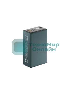 Портативный аккумулятор OLMIO QX-30, 30000mAh, 22.5W, QuickCharge3.0/PowerDelivery, LCD, темно-зеленый