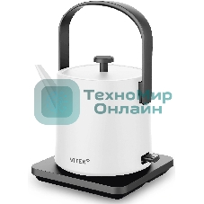 Чайник электрический Vitek VT-WK1001 0.8л. 1000Вт белый/черный корпус: металл