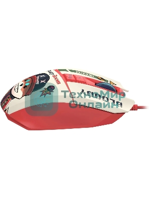 Мышь проводная A4Tech Bloody W63 Max Proxy Boom бежевый/красный, 12000 dpi, USB, кнопки - 9