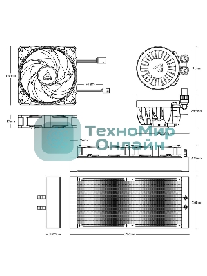 Жидкостная система охлаждения Arctic Liquid Freezer III 280 A-RGB черный, 140 мм, алюминий, 2800 об/мин, 30 дБ, 4 pin, 320 Вт