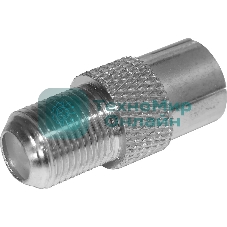 Переход гнездо F-гнездо TV. Коаксиальный переходник F на TV гнездо, никелированный сплав меди