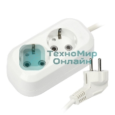 Удлинитель Smartbuy (SBE-16-2-02-Z) 2 гнз х 2,0 м (16А/3.5 кВт, ПВС 3х1.0)