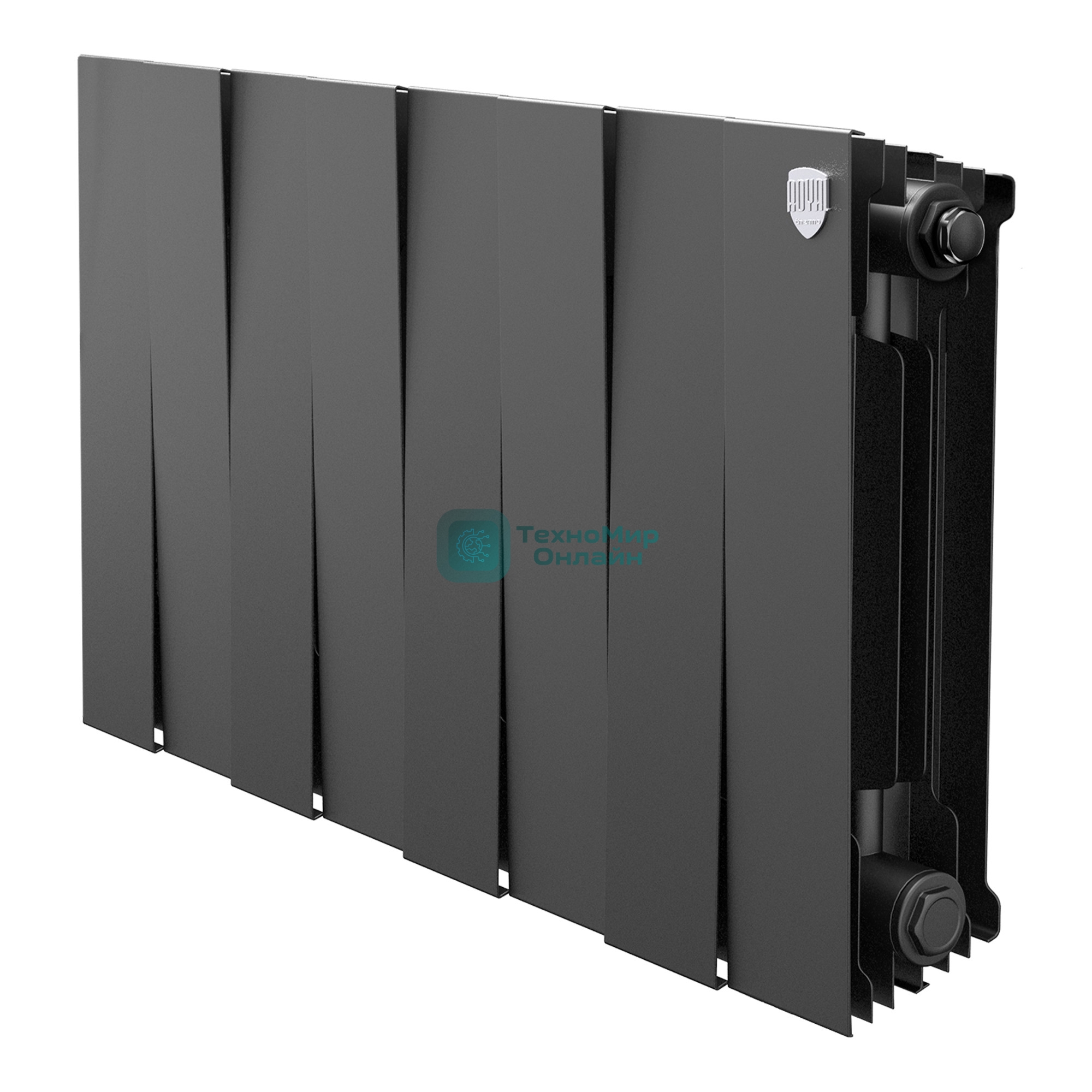 Радиатор биметаллический Royal Thermo PianoForte 300 черный - 8 секц.