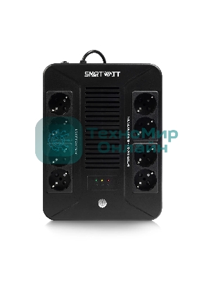 Источник бесперебойного питания SMARTWATT UPS SAFE PRO 600 Line-interactive 600VA/360W Brick (Euro x8, LED, 275x210x95(мм), 4,8 кг, гарантия 24мес.
