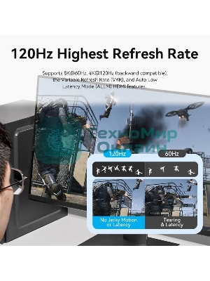 Переключатель - разветвитель Vention HDMI v2.1 двунаправленный 2x1/1x2